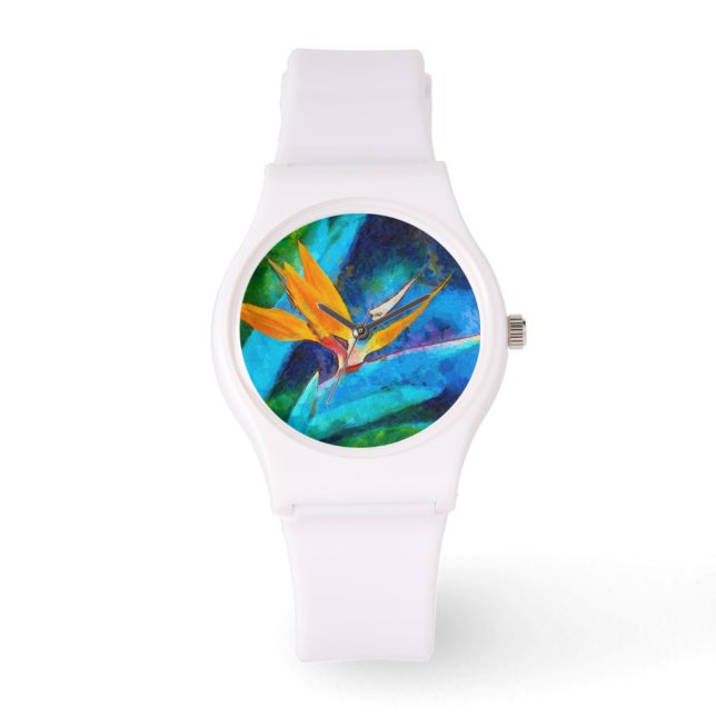 Reloj De Pulsera ave de la flor del paraíso (Anverso)