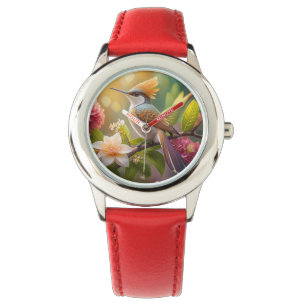 Reloj De Pulsera Ave Fantasy de Honeyeater con cresta dorada