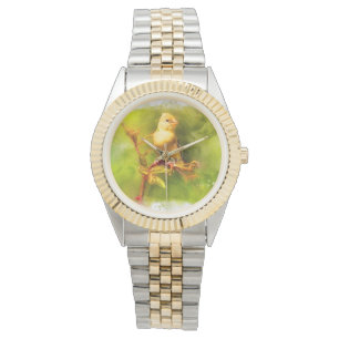 Reloj De Pulsera Ave Goldfinch En Acuarela
