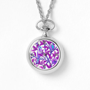 Reloj De Pulsera Ave y granada de Art Nouveau, púrpura anquilosant