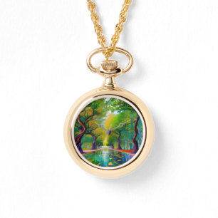 Reloj De Pulsera Avenida de árboles hojas de otoño