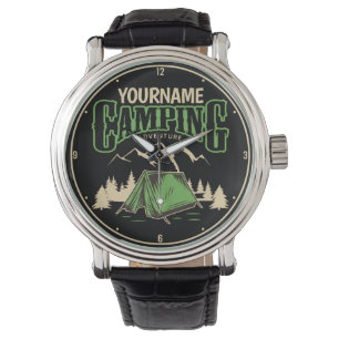 Reloj De Pulsera Aventura personalizada de camping en campamento fa