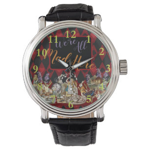 Reloj De Pulsera Aventuras de Alicia con el loco gato de Cheshire d