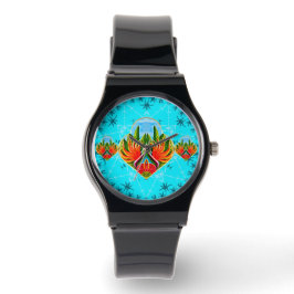 Reloj De Pulsera Aves hawaianas del paraíso (azul)