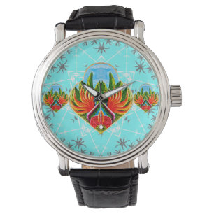 Reloj De Pulsera Aves hawaianas del paraíso (azul)