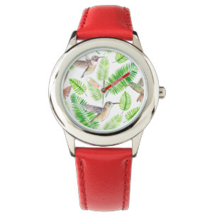 Reloj De Pulsera Aves húmedas y hojas tropicales