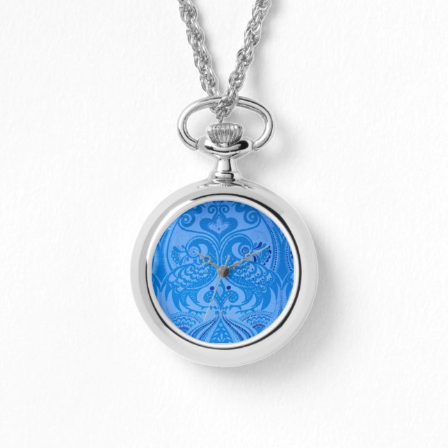 Reloj De Pulsera Aves pavos reales orientales azules (Anverso)