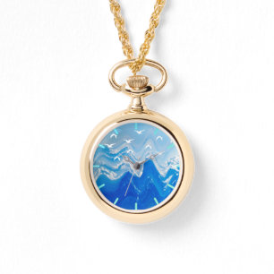 Reloj De Pulsera Aves sobre las olas del mar