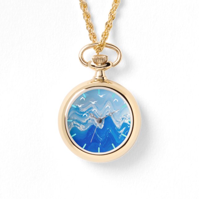 Reloj De Pulsera Aves sobre las olas del mar (Anverso)