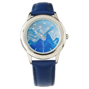 Reloj De Pulsera Aves sobre las olas del mar