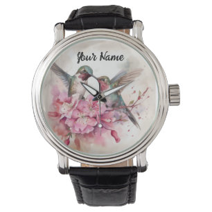 Reloj De Pulsera Aves tartamudeadas con flores