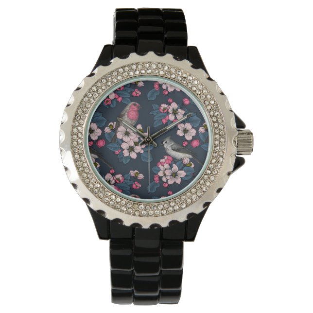 Reloj De Pulsera Aves y flores (Anverso)