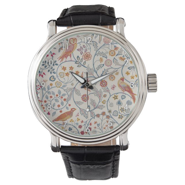 Reloj De Pulsera Aves y flores, William Morris (Anverso)