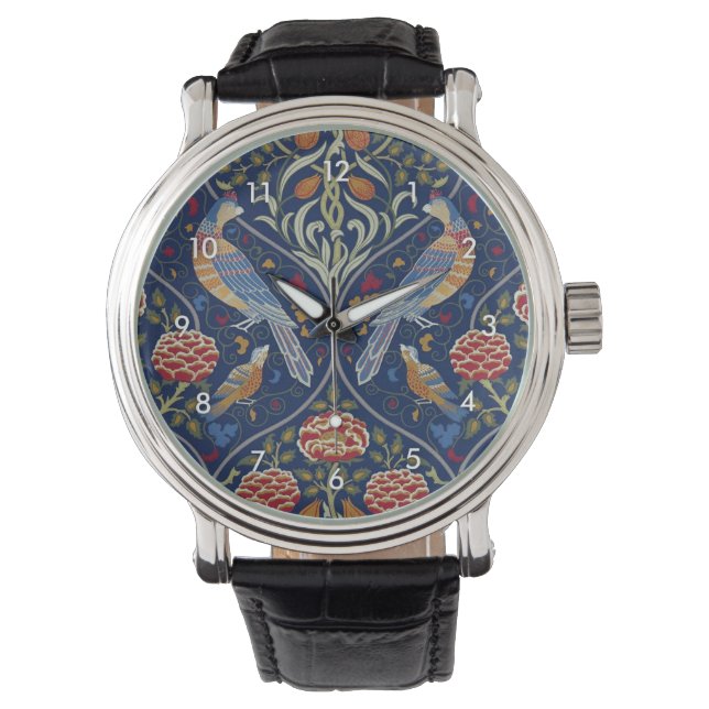 Reloj De Pulsera Aves y flores, William Morris (Anverso)