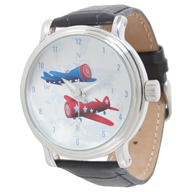 Reloj De Pulsera Aviador de aviones de época (Angular)