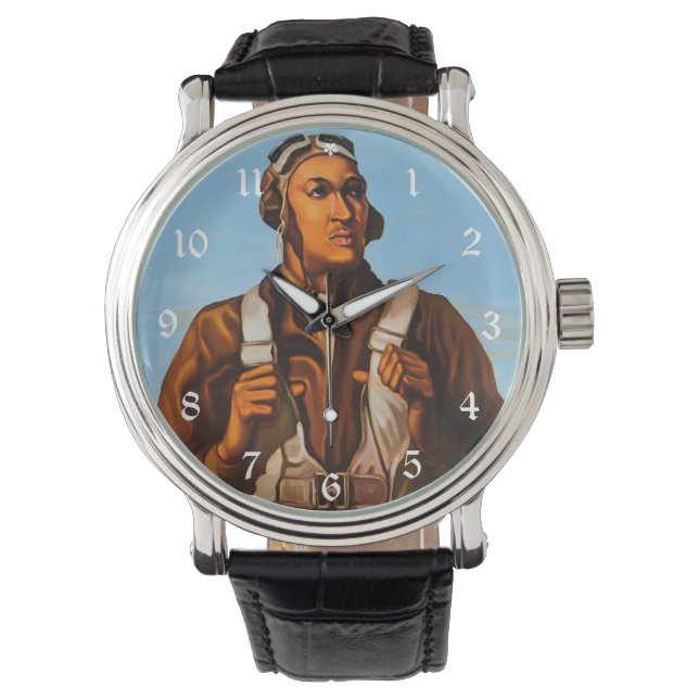 Reloj De Pulsera Aviadores afroamericanos luchan contra pilotos de  (Anverso)
