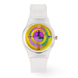 Reloj De Pulsera Avie Bowtie en bloques rosados modernos