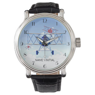 Reloj De Pulsera Avión Antiguo Aviador Fuerza Aérea Espectáculo Aér