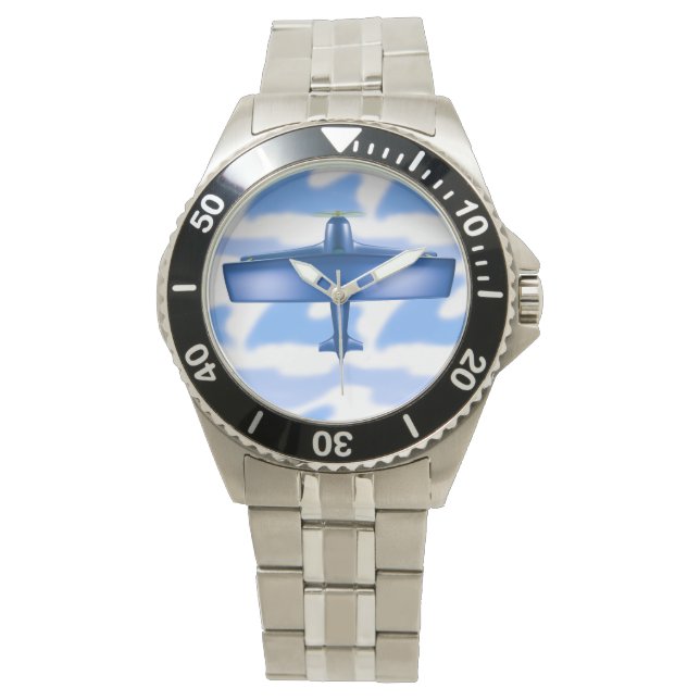 Reloj De Pulsera Avión azul de aviación eWatch (Anverso)
