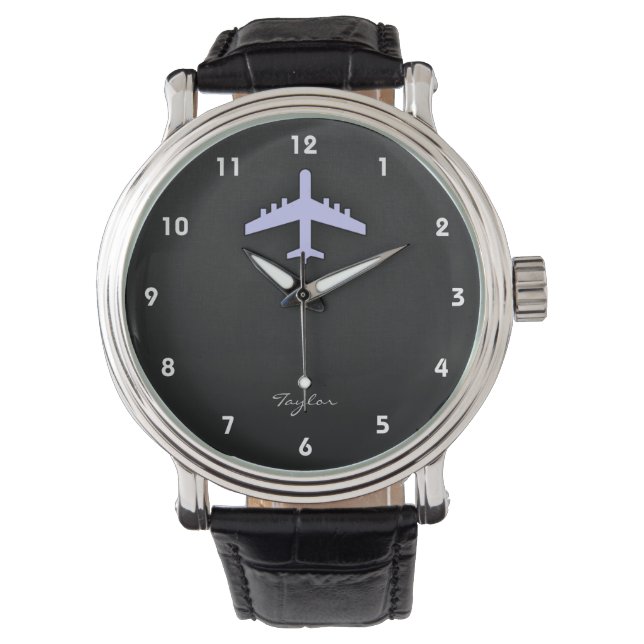 Reloj De Pulsera Avión azul Lavender (Anverso)