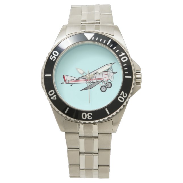 Reloj De Pulsera Avión: Biplano (Anverso)