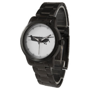 Reloj De Pulsera Avión Cessna Silueta Negra Decoración Voladora