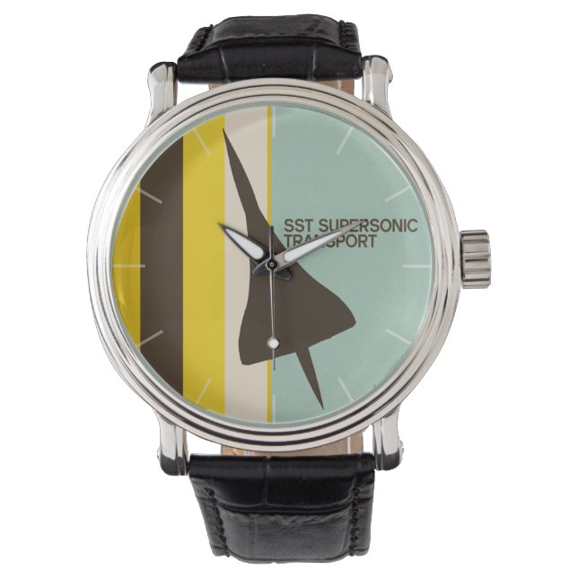 Reloj De Pulsera Avión de transporte supersónico retro (Anverso)