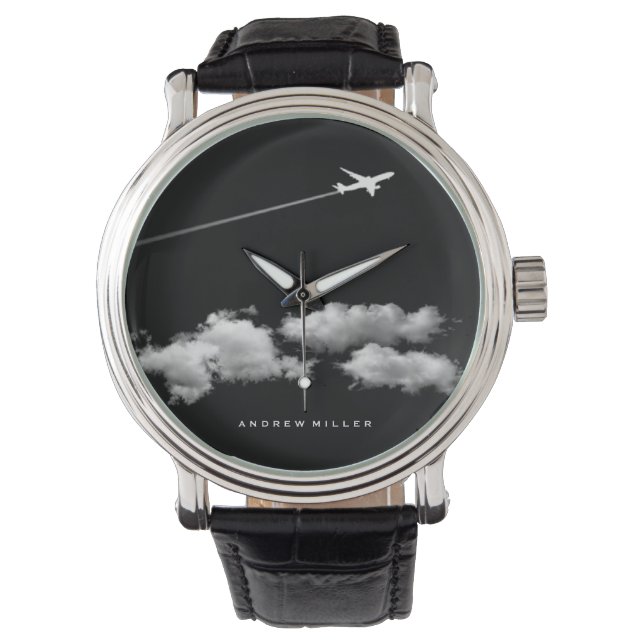 Reloj De Pulsera Avión de vuelo/Jet/Piloto personalizado (Anverso)