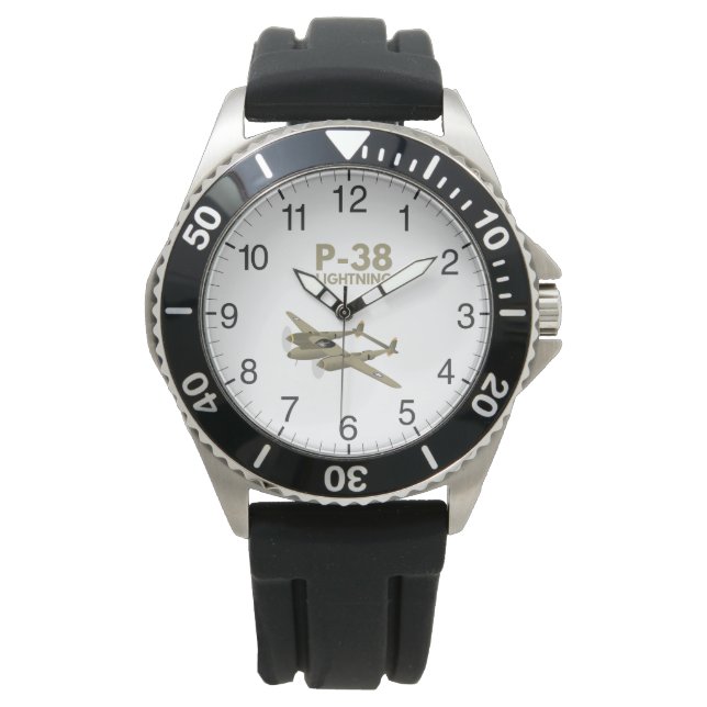 Reloj De Pulsera Avión Lightning P-38 WW2 (Anverso)