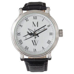 Reloj De Pulsera Avión monogramado de época