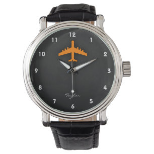 Reloj De Pulsera Avión naranja