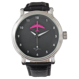 Reloj De Pulsera Avión rosa caliente