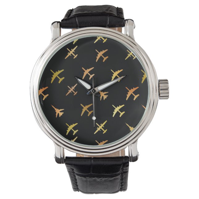 Reloj De Pulsera Aviones de combate, en negro (Anverso)