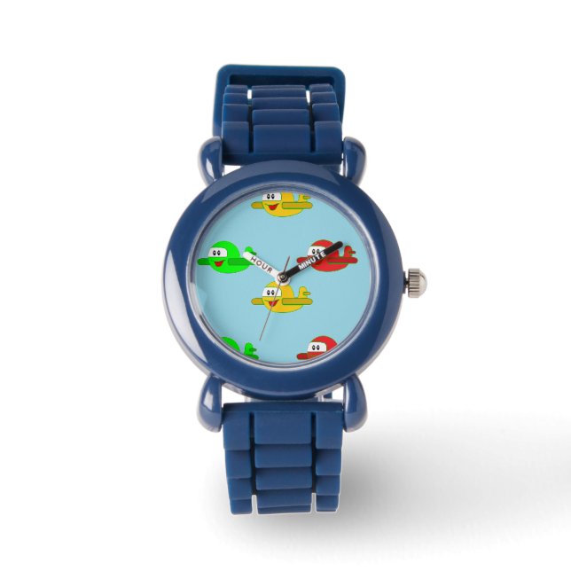 Reloj De Pulsera Aviones felices de Kawaii (Anverso)