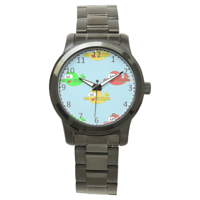 Reloj De Pulsera Aviones felices de Kawaii (Anverso)