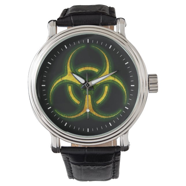 Reloj De Pulsera Aviso de peligro biológico para zombis (Anverso)