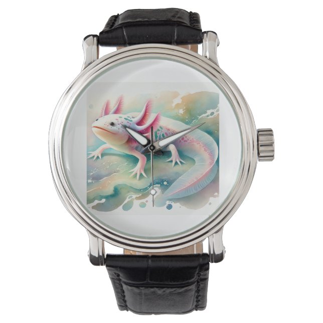 Reloj De Pulsera Axolotl in Dreamy Waters 110924AREF134 - Watercolo (Anverso)
