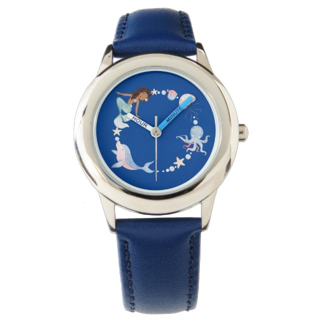 Reloj De Pulsera azul bajo el mar para los niños (Anverso)