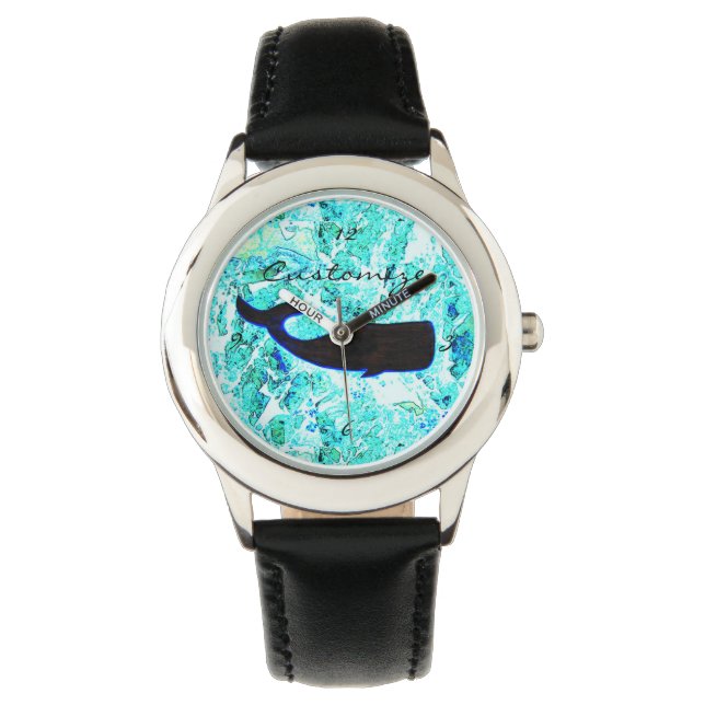 Reloj De Pulsera azul ballena negra Thunder_Cove (Anverso)