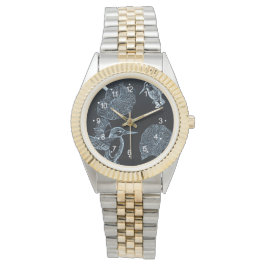 Reloj De Pulsera Azul colibrí en el jardín