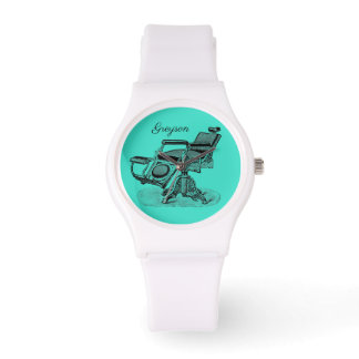 Reloj De Pulsera Azul de cáscara de barbero vintage personalizada