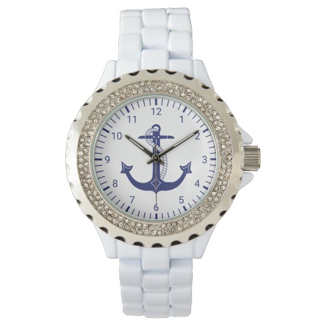 Reloj De Pulsera Azul de la Marina de Ancla Náutica (Anverso)