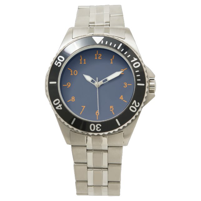 Reloj De Pulsera Azul de montaña y Naranja (Anverso)