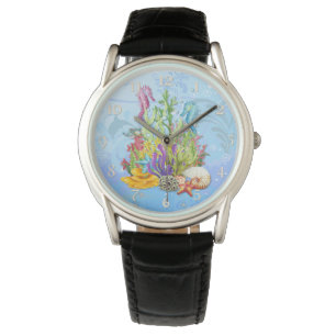 Reloj De Pulsera Azul de vida marina tropical
