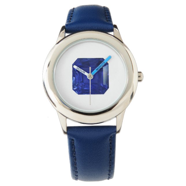 Reloj De Pulsera Azul de zafiro cuadrado (Anverso)