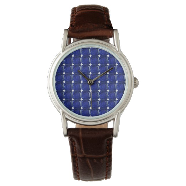 Reloj De Pulsera Azul de zafiro cuadrado (Anverso)