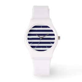 Reloj De Pulsera Azul marino/franja blanca Náutica