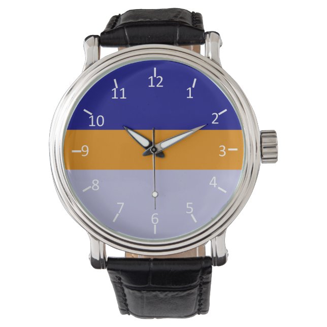 Reloj De Pulsera Azul marino, Naranja y Periwinkle (Anverso)