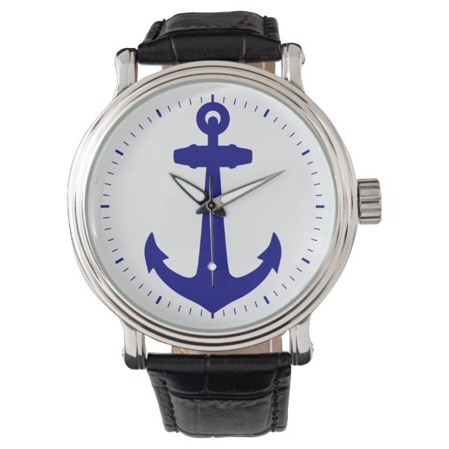 Reloj De Pulsera Azul marino sobre ancla blanca (Anverso)