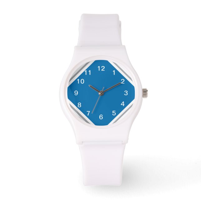 Reloj De Pulsera Azul motor en blanco (Anverso)